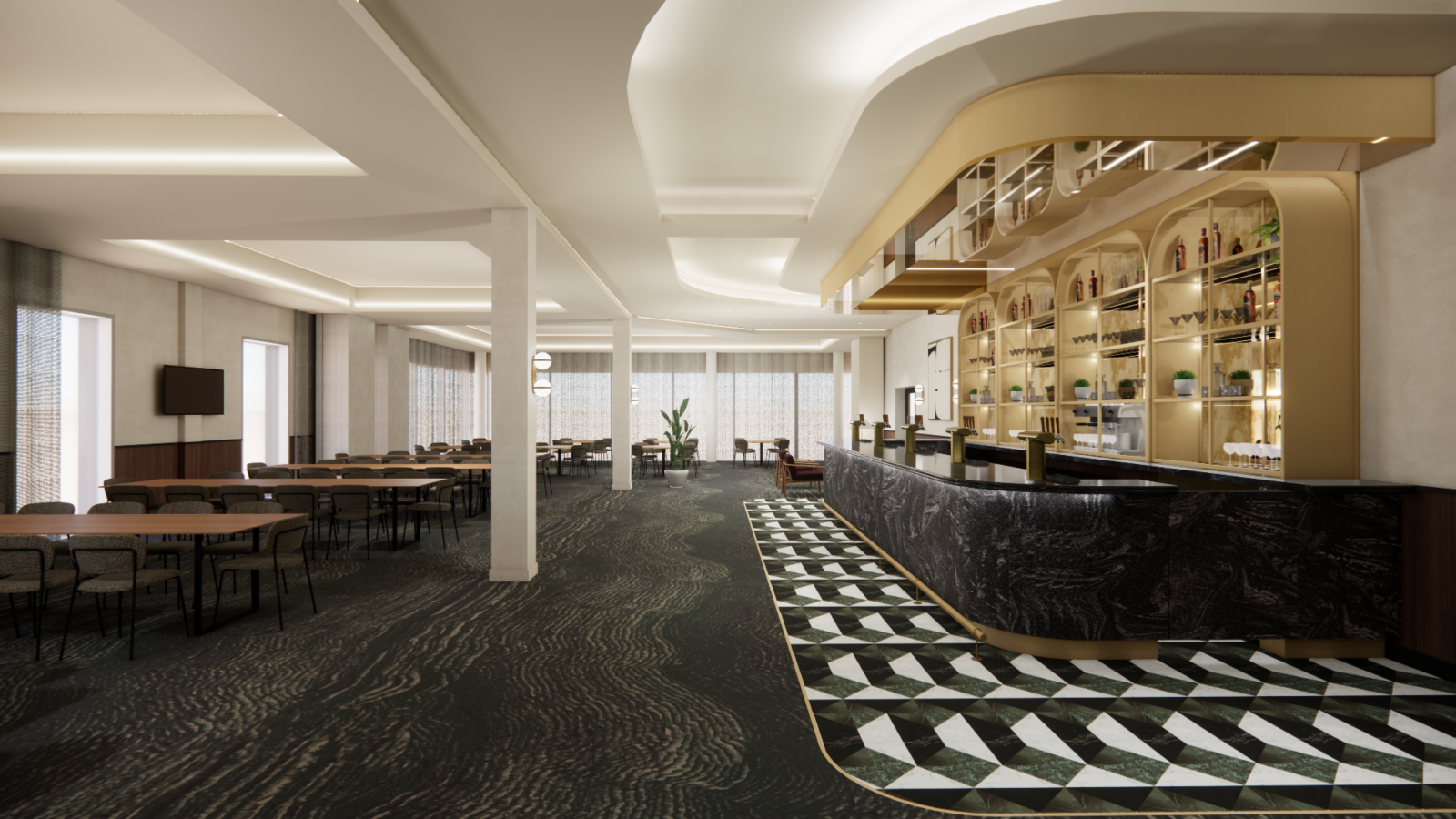 Bar and empty events room
