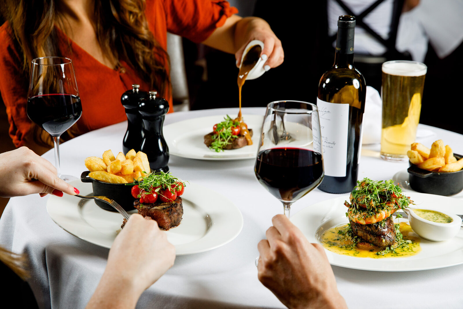 Steak and wine
